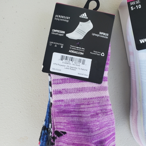 2 Adidas Women's Superlite No Show Socks 6-pair - Picture 6 of 6